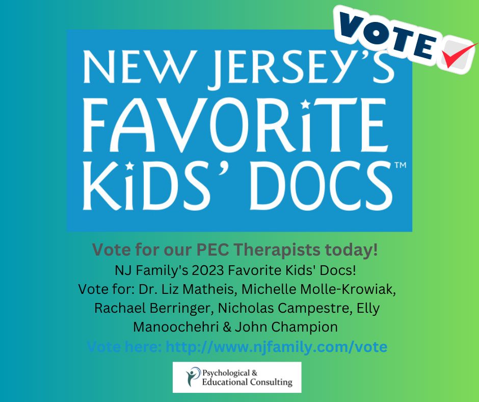 Vote Today for our PEC Therapists! 2023 NJ Family’s Favorite Kids Docs!