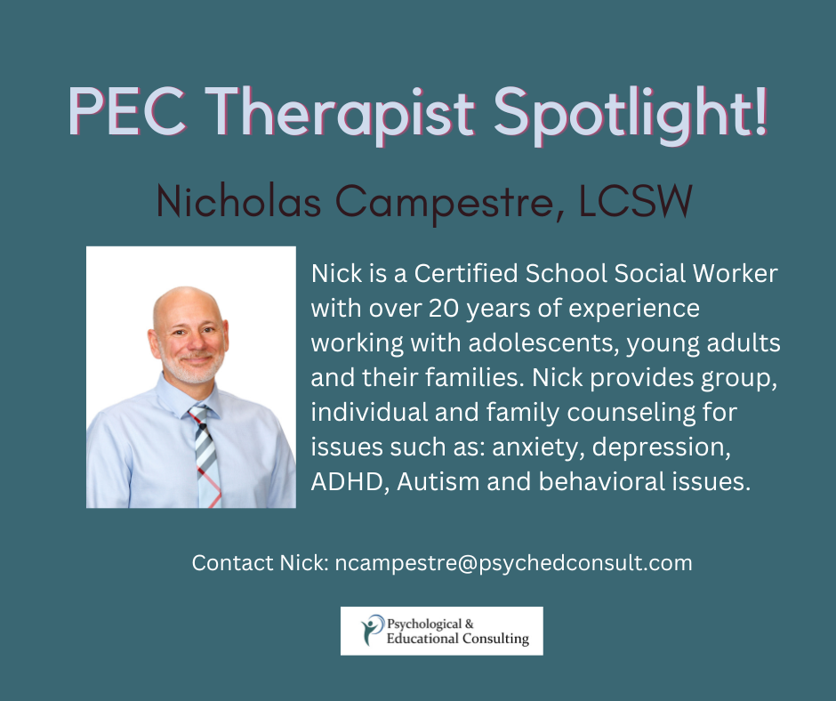 PEC Therapist Spotlight: Nicholas Campestre, LCSW