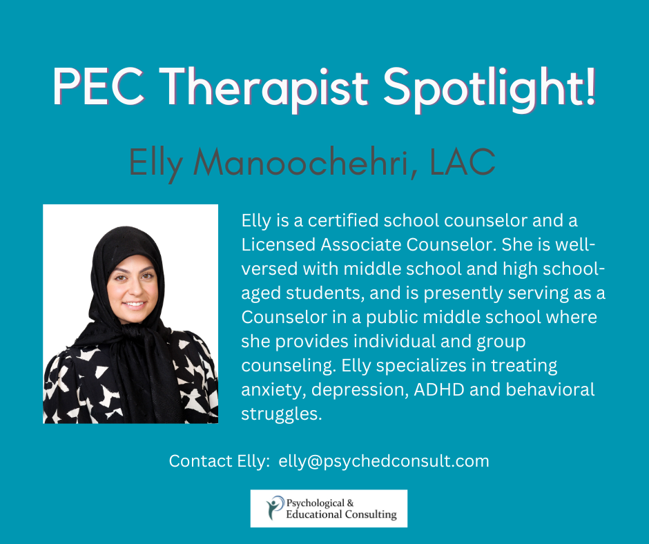 PEC Therapist Spotlight: Elly Manoochehri, LAC